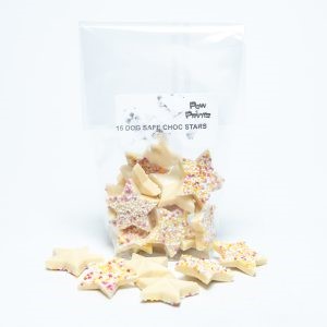 Paw Prints Dog Safe White Chocolate Stars