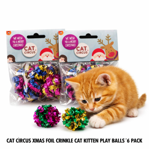 2 Packs Christmas Crinkle Cat Balls