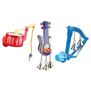 3 Musical Instrument JW /Little Friends Bird Budgie Toys
