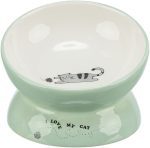 Trixie Elevated Sage & White Cat Dish