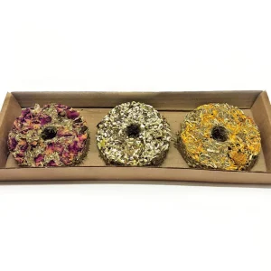 Natrual Nibbles 3 Forage Donuts Rabbit Guinea Pig Hamster Rat treats