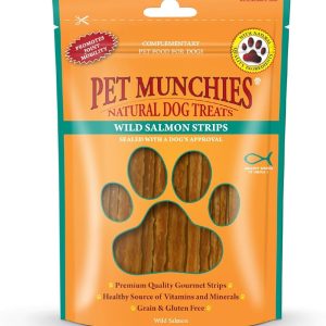 Pet Munchies Wild Salmon Strips.